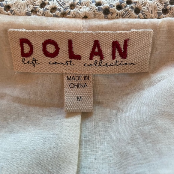 DOLAN Anthropologie Ivory Blue Eyelet Ross MOTO Cotton Jacket! Excellent. Medium - Picture 10 of 15